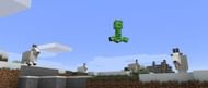 Goats knocking a creeper (Image via Mojang)